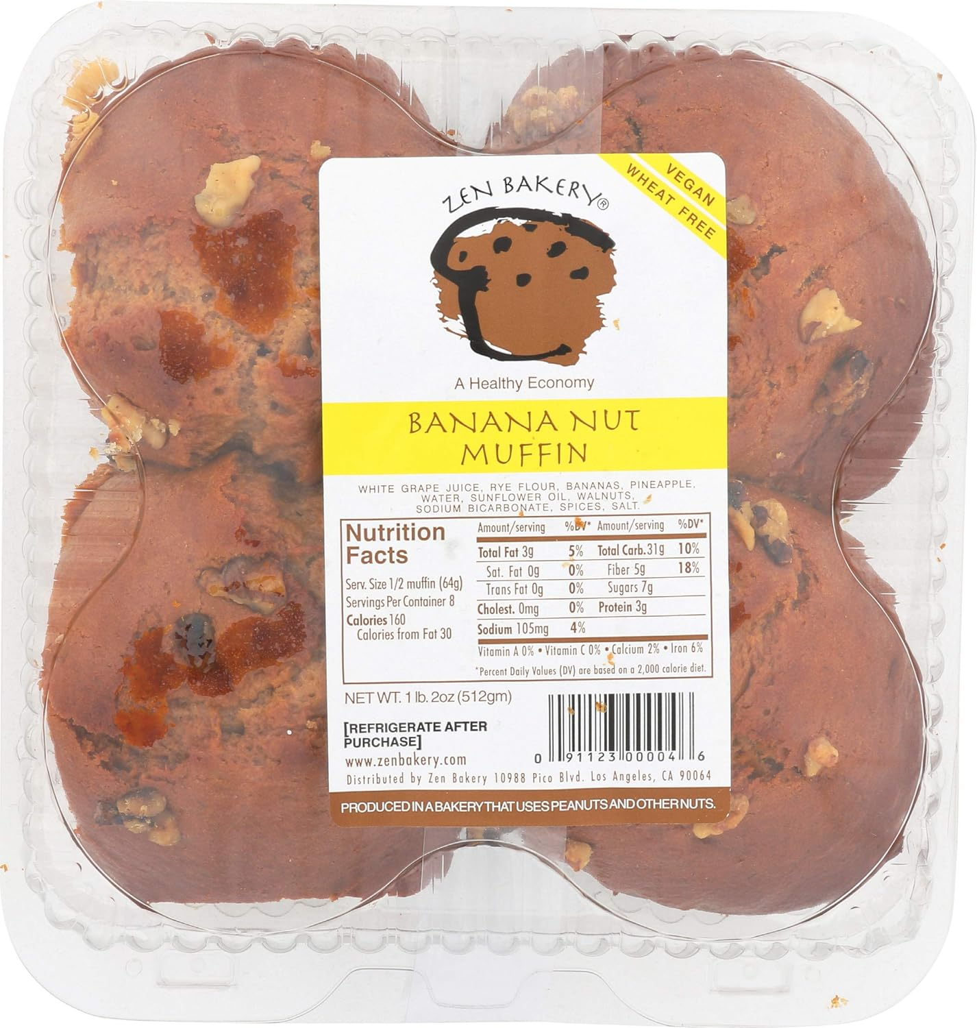 Zen Bakery Banana Nut Muffins - Erewhon