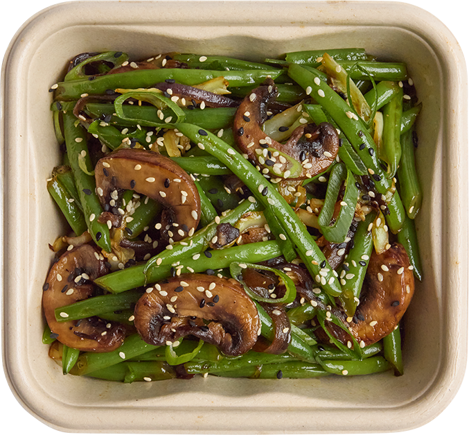 Sauteed Green Beans with Mushroom & Cabbage