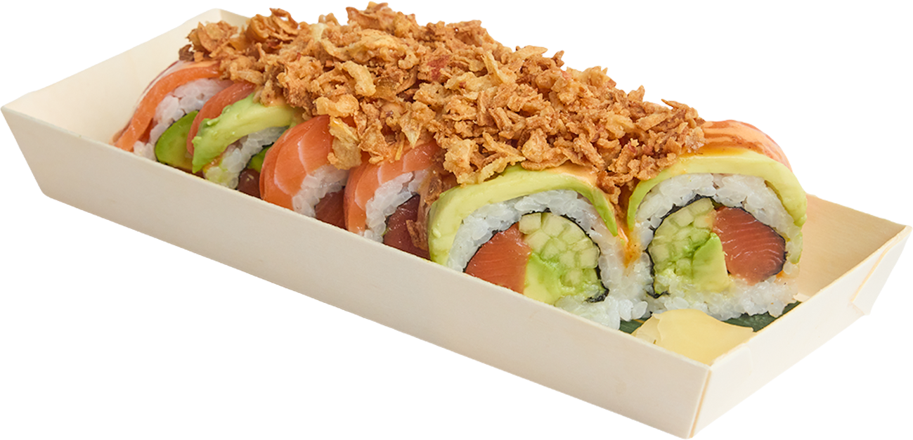 Spicy Salmon Crispy Onion Roll