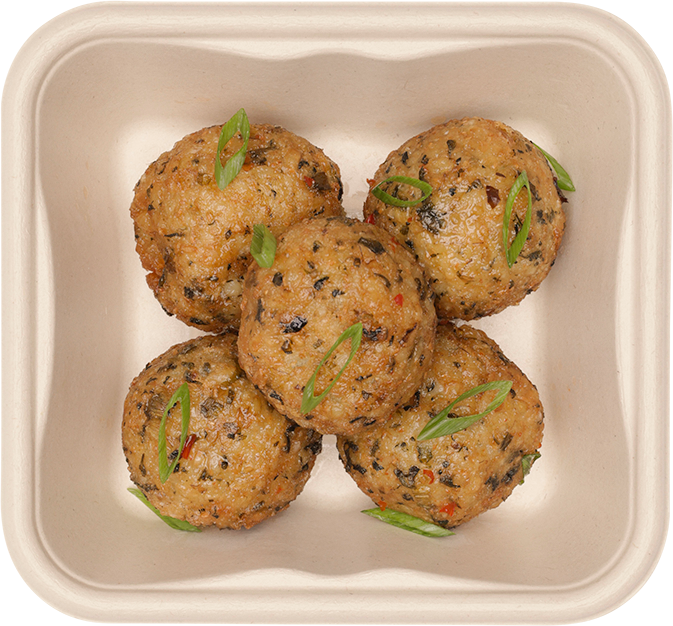 Brown Rice Balls with Sweet Chili Sauce