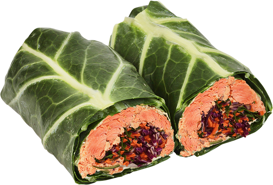 Salmon Banh Mi Collard Green Wrap