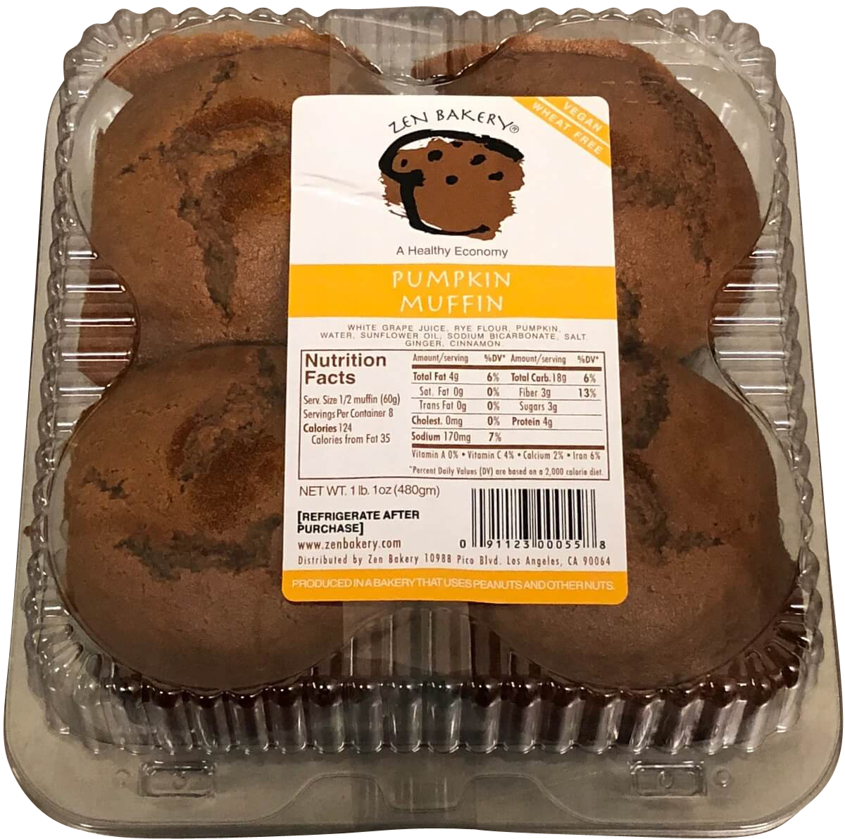 Zen Bakery Pumpkin Muffins 4-Pack - Erewhon