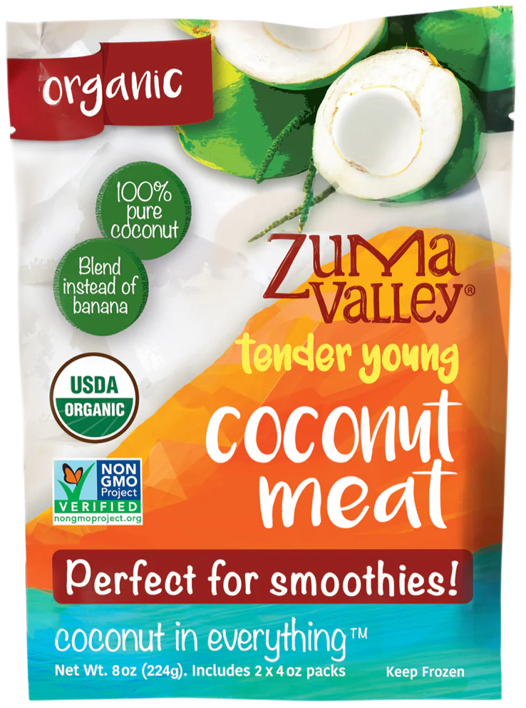 Zuma Valley Frozen Young Coconut Meat - Erewhon
