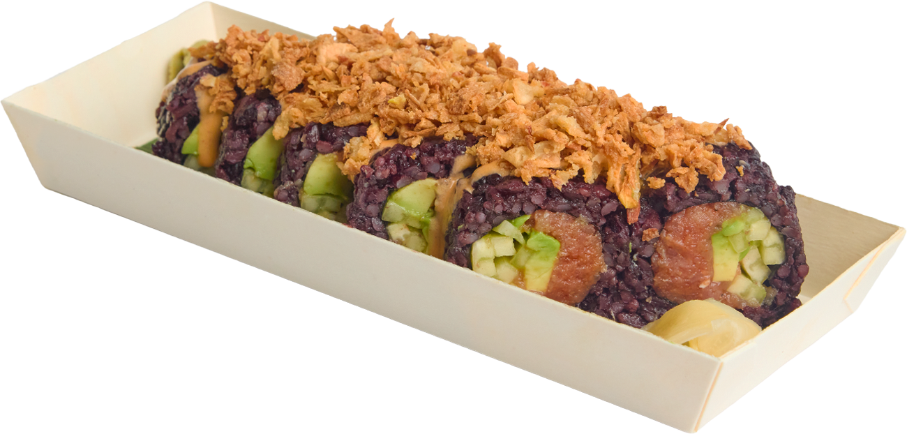 Spicy Tuna Crispy Onion Roll (Black Rice)