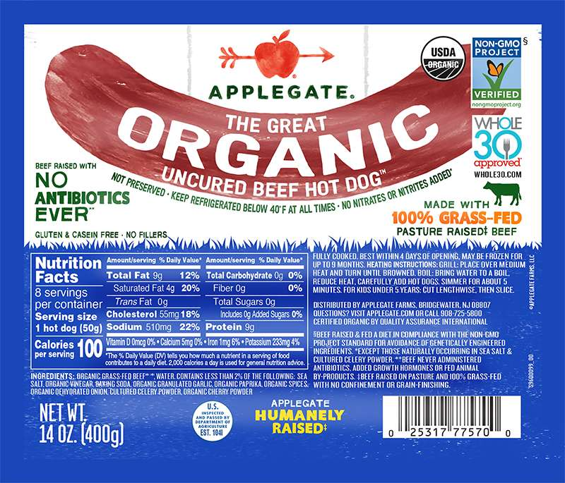 Applegate Farms Grass-Fed Beef Hot Dogs