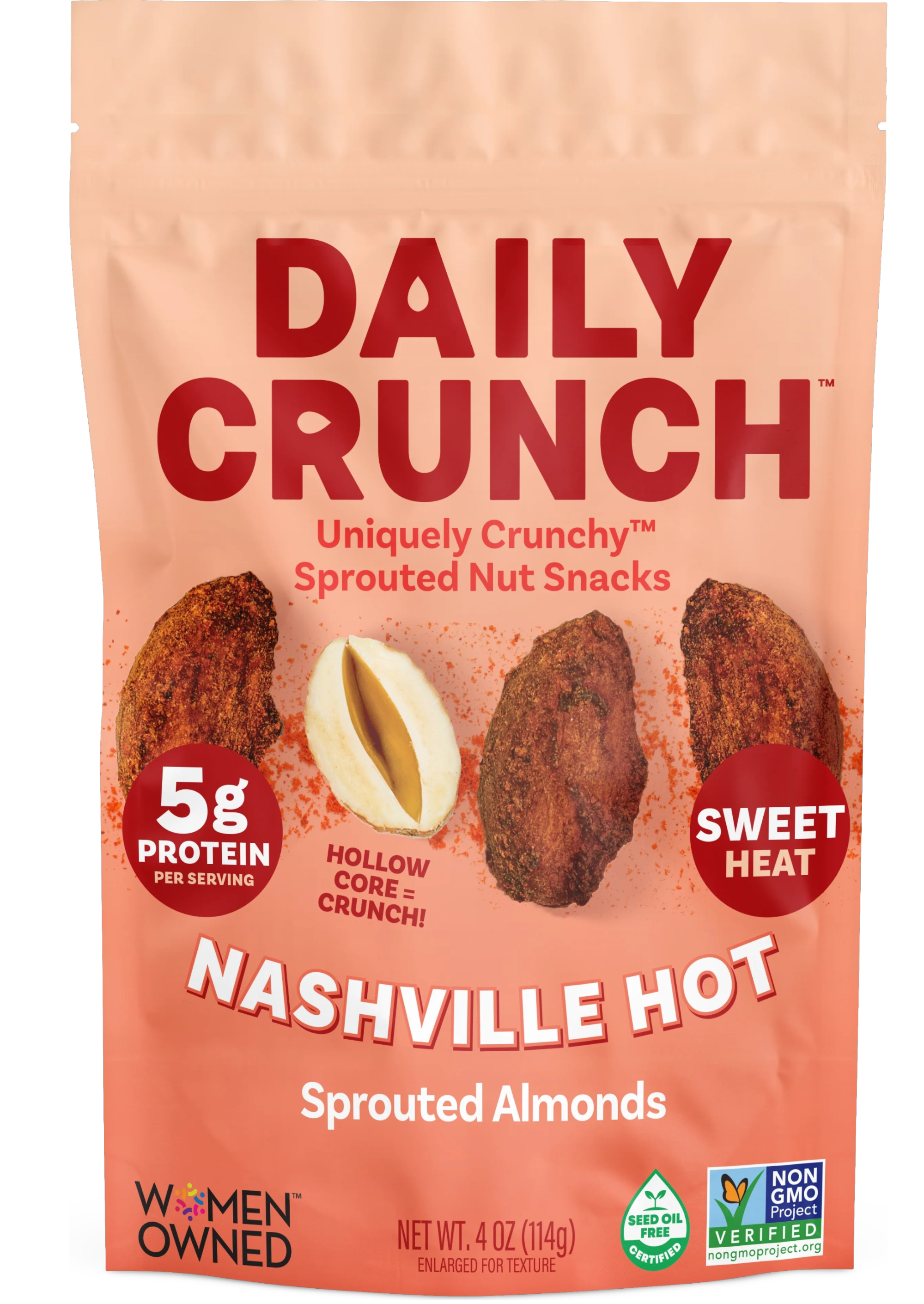 Nashville Hot Sprouted Almonds - Daily Crunch