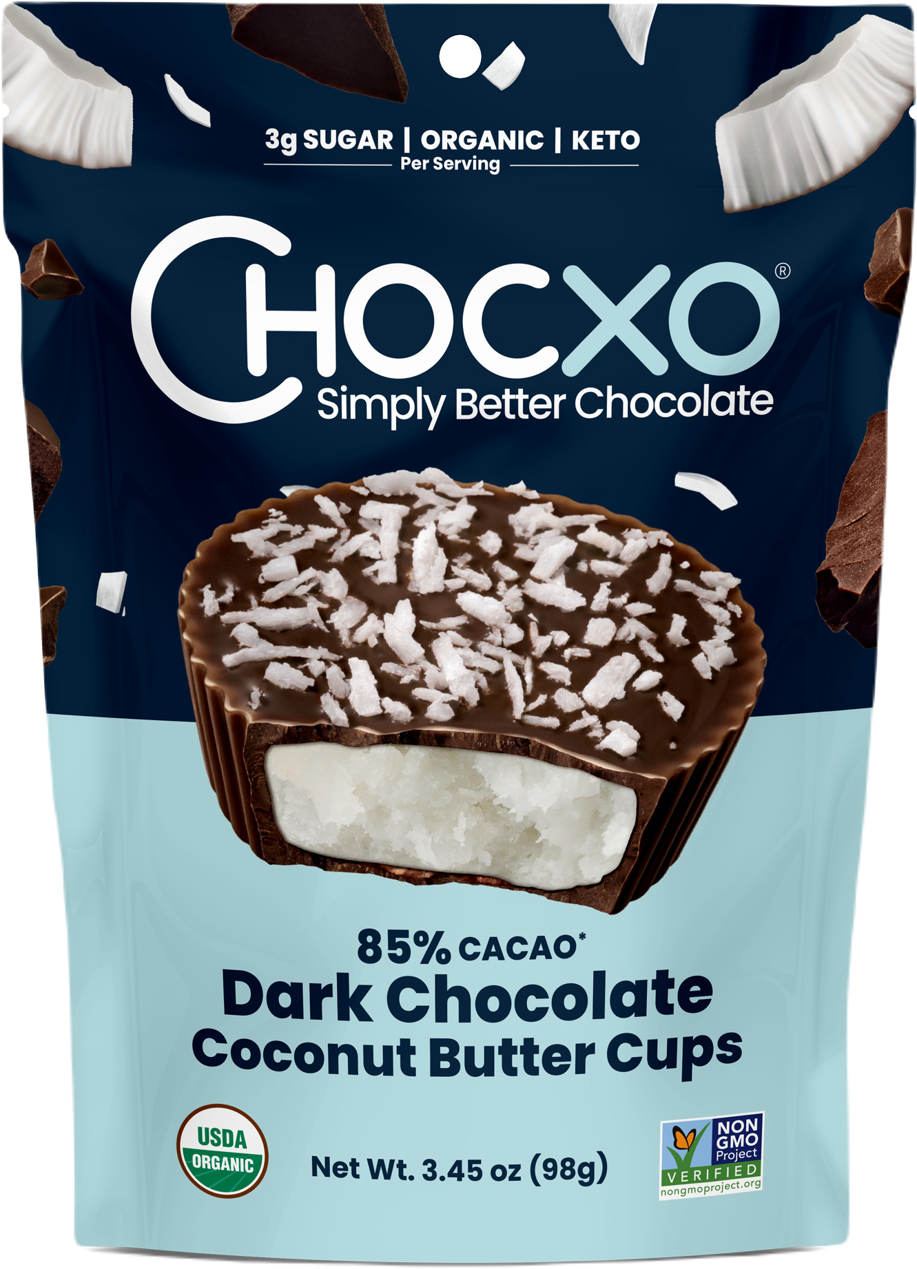 ChocXO Dark Chocolate Coconut Cups - Erewhon