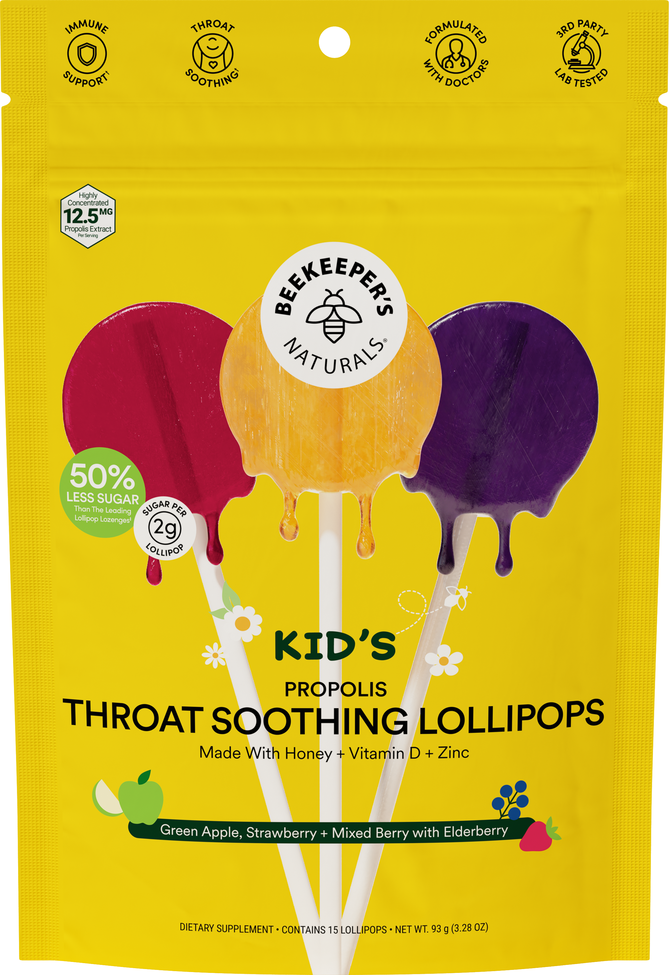 HBS ロリポップ　100ml　wax Kids Throat Soothing Lollipops - Beekeepers