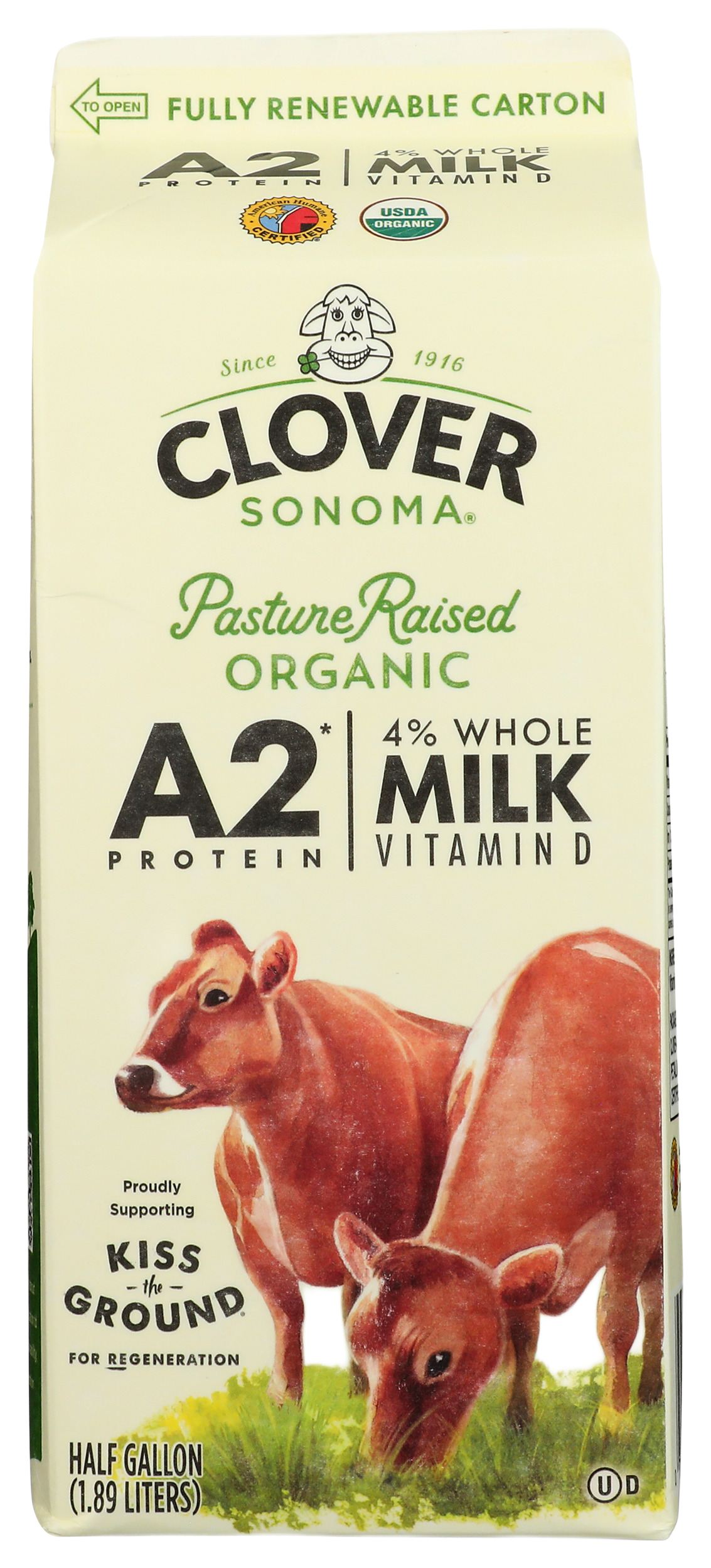 Clover Sonoma A2 Whole Milk - Erewhon